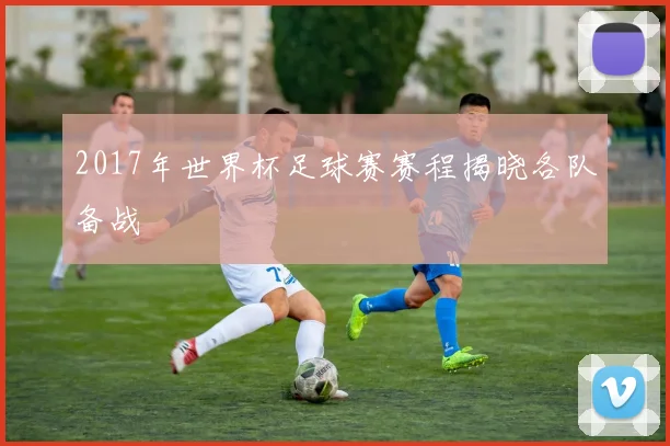 2017年世界杯足球赛赛程揭晓各队备战